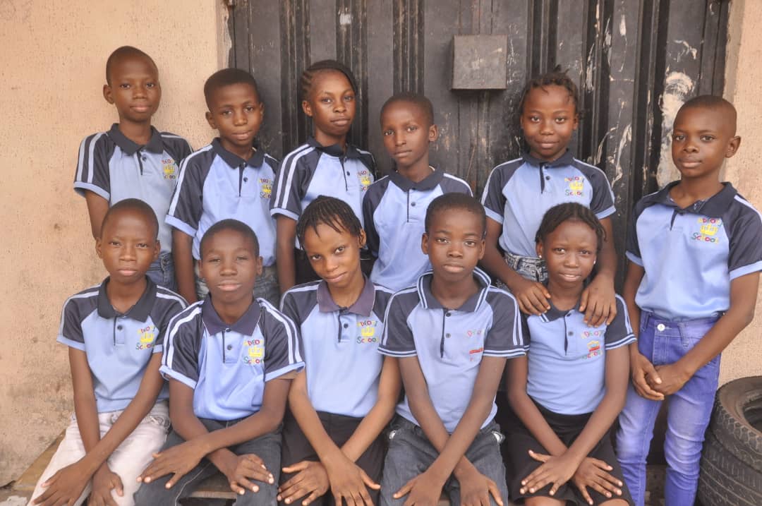 Adeoti Nursery and Primary School pupils in school sportswear